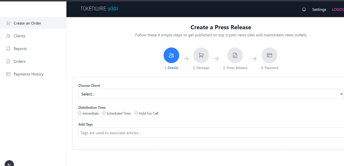 TokenWire Dashboard